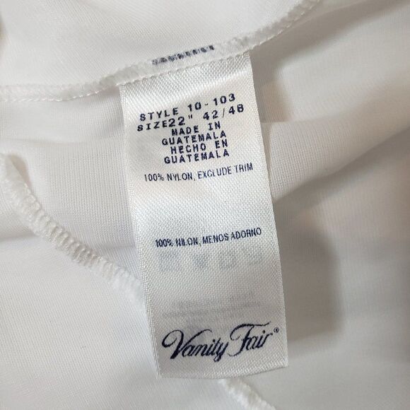 Womens Vanity Fair Snow White Nylon Lace Trim Full Slip Dress - Picture 7 of 7